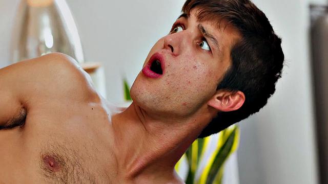 Skinny taboo stud by muscled jock in stepbrother anal