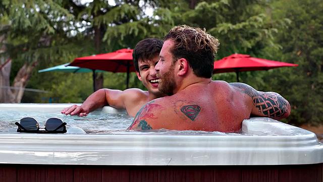 Skinny taboo stud by muscled jock in stepbrother anal