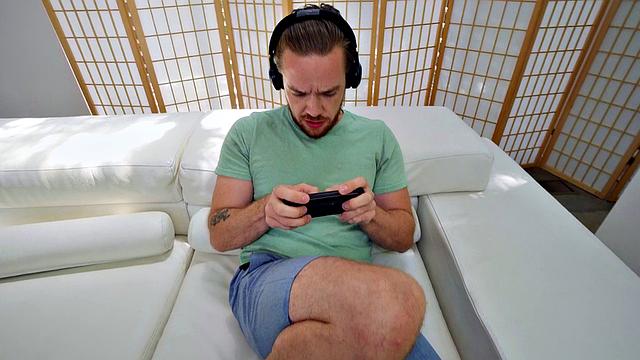 Blonde with tattoos gets her bald pussy drilled in a hot POV anal session