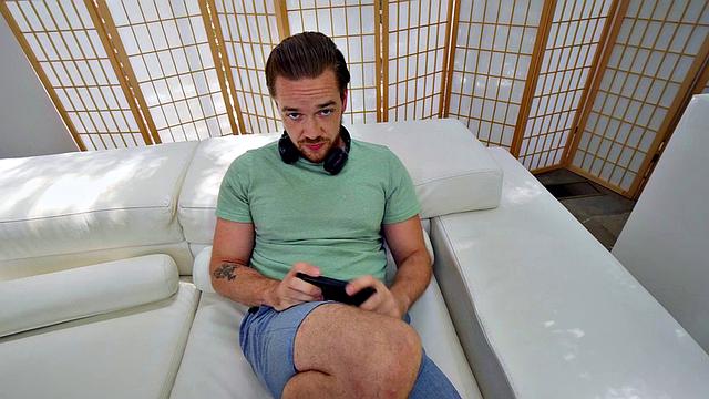 Blonde with tattoos gets her bald pussy drilled in a hot POV anal session