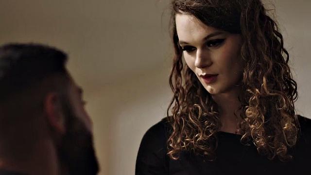 Petite shemale fucked missionary style in asshole by male