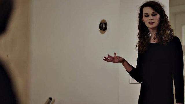 Petite shemale fucked missionary style in asshole by male