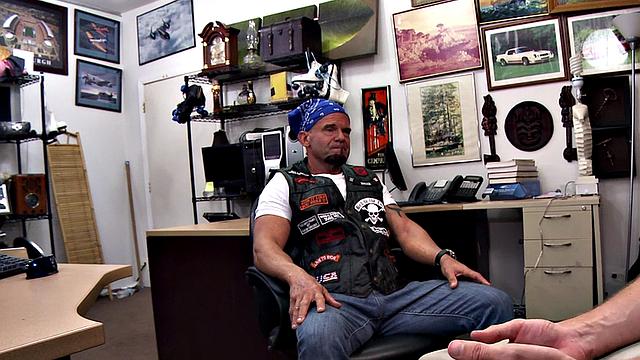 Straight mature biker assfucked