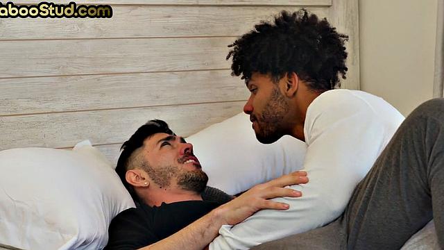 Black stepbrother rides white cock in stepfamily bareback