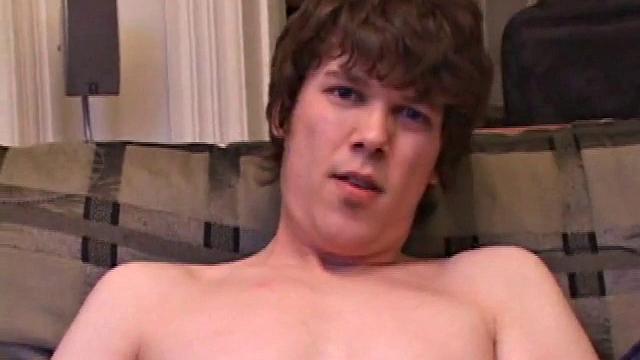 Matthew Matters wants a handjob, so he unzips his jeans and out pops that monster dick. He strokes himself before asking for help and pumps out a messy cum load onto his tummy, then licks it up.