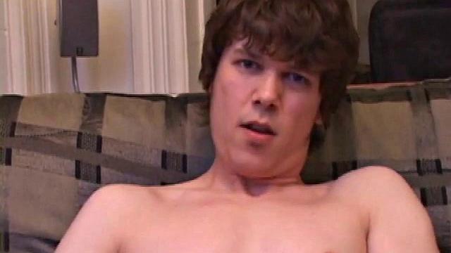 Matthew Matters wants a handjob, so he unzips his jeans and out pops that monster dick. He strokes himself before asking for help and pumps out a messy cum load onto his tummy, then licks it up.