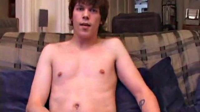 Matthew Matters wants a handjob, so he unzips his jeans and out pops that monster dick. He strokes himself before asking for help and pumps out a messy cum load onto his tummy, then licks it up.