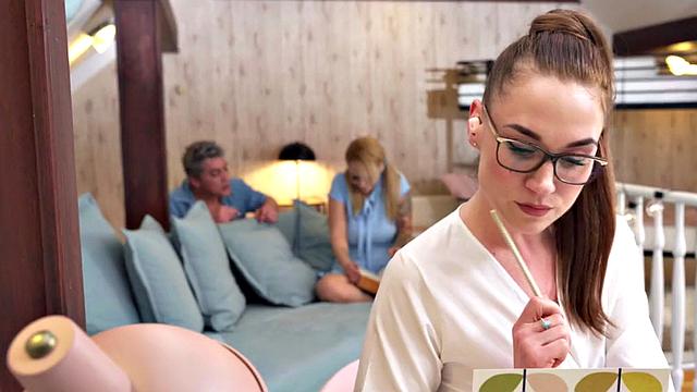 Hostel girls drilled by big black cock in threesome