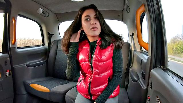 Cab driver fucks 20yo petite slut in taxi for free ride