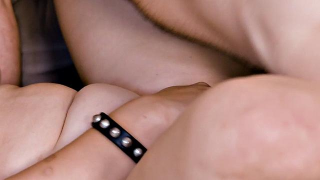 Busty ginger babe pounded on couch for intense orgasm