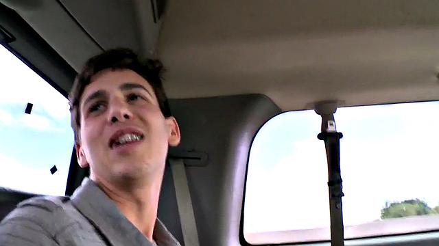 Picked up straight guy cums on gay