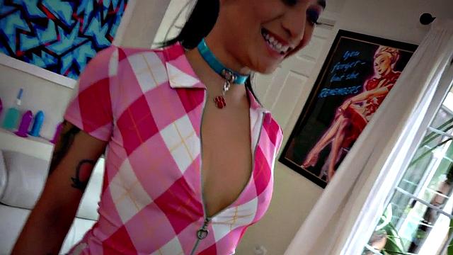 Petite Asian pissed after being throatfucked by dominant BF