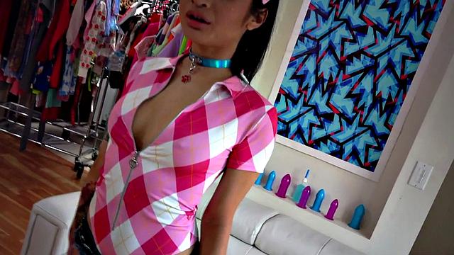 Petite Asian pissed after being throatfucked by dominant BF