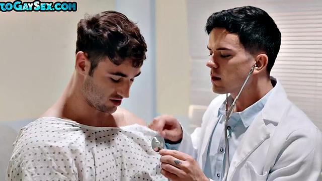 Tattooed jock barebacks BF in car repair shop