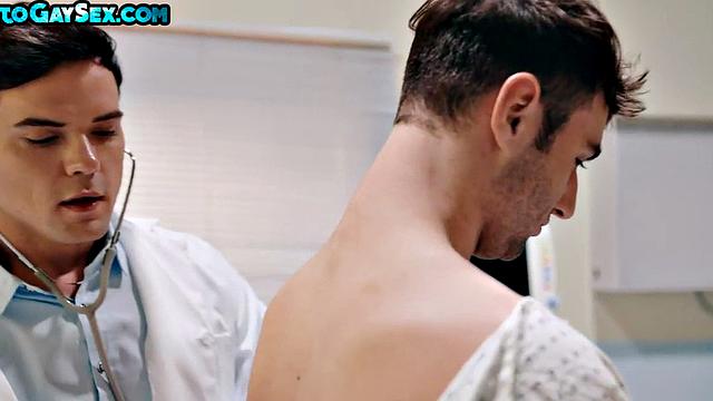 Tattooed jock barebacks BF in car repair shop