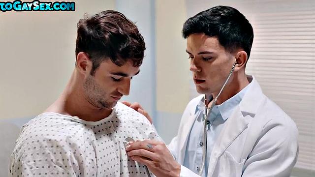 Tattooed jock barebacks BF in car repair shop