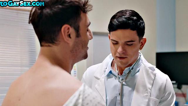 Tattooed jock barebacks BF in car repair shop