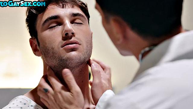 Tattooed jock barebacks BF in car repair shop