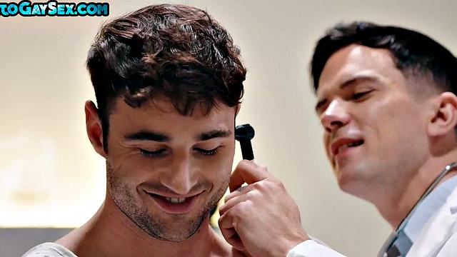 Tattooed jock barebacks BF in car repair shop