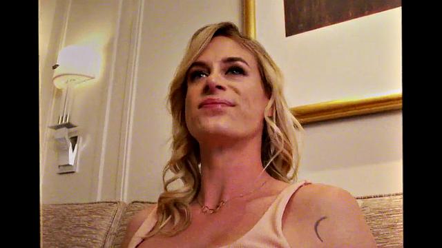 Blonde goddess with big tits toys tight asshole with dildo in high heels