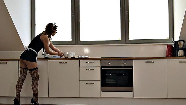 Amateur anal maid banged in both holes by BBC