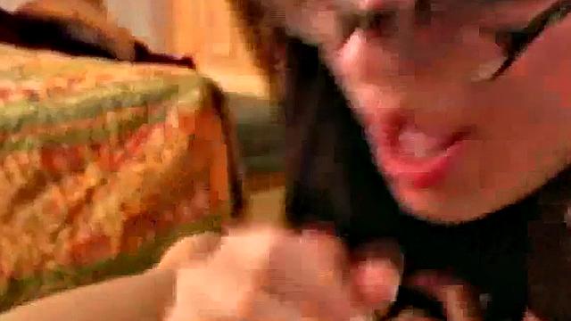 Hot slut jerking off rock hard dick