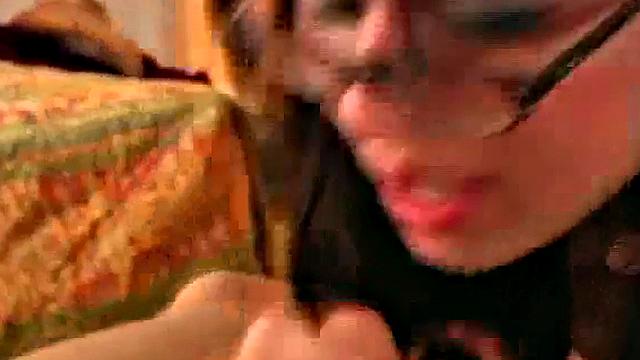 Hot slut jerking off rock hard dick