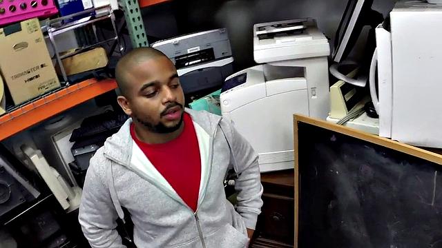 Black bottom gets fucked in pawnshop by owners