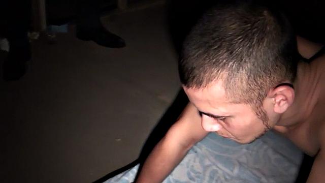 Amateur bondage stud fucked in basement by BF