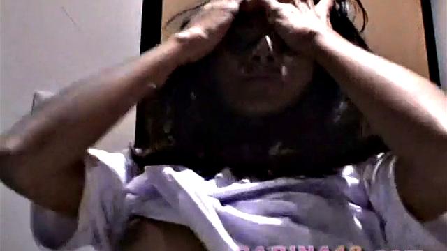 Carina 18 shown natural tits and pussy POV in comfort room