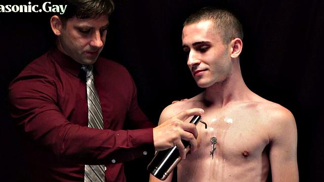 Religious twink fucked in 3some by dominant DILFS