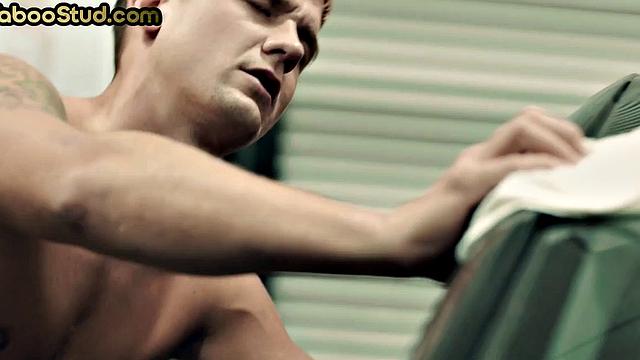 Kinky stepbrother barebacked in mechanic store by a stud