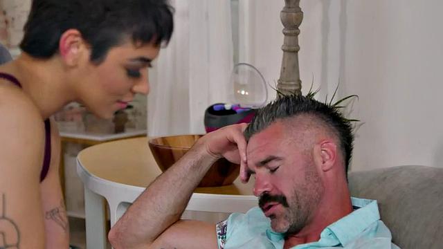 Amateur MILF massages man for passionate oiled fuck