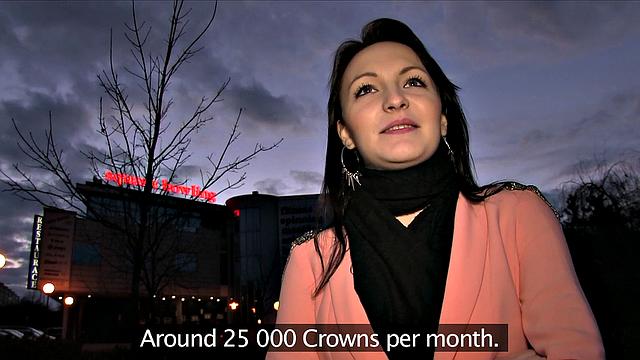 Sexy Dark Haired Babe Takes Stranger's Dick In Her Hairy Pussy