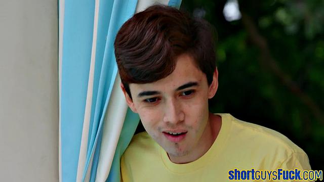 Big-titted blonde MILF riding short guy