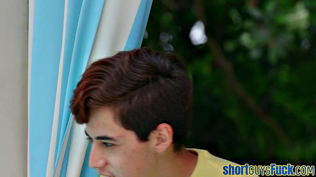 Big-titted blonde MILF riding short guy