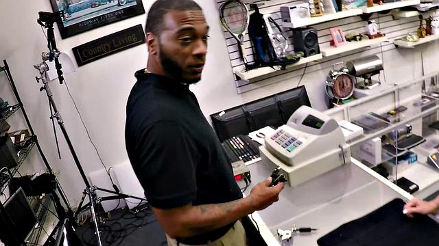 Watch this inked babe get her bald pussy fingered and fucked POV-style in the office