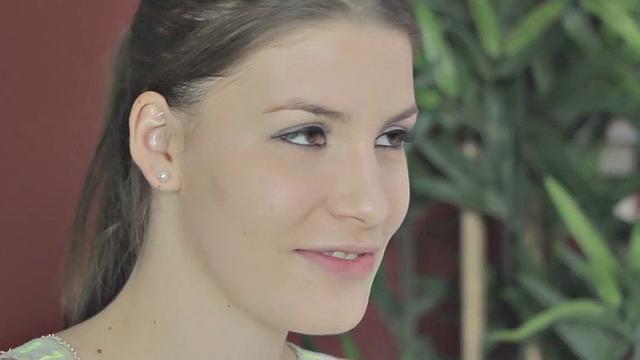 Hot brunette gets both her holes fucked hard