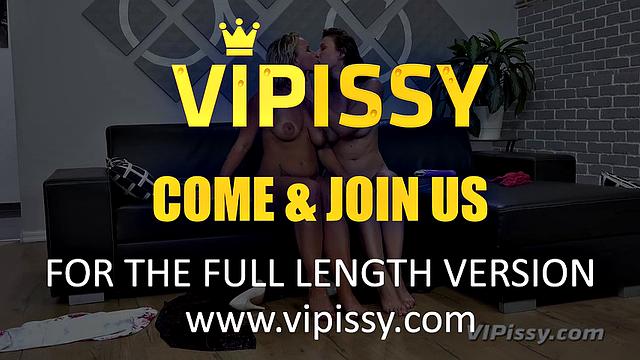 Vipissy - Lesbians share piss and a vibrator