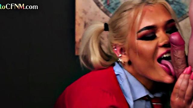 CFNM college babes in uniform sucking teacher's cock