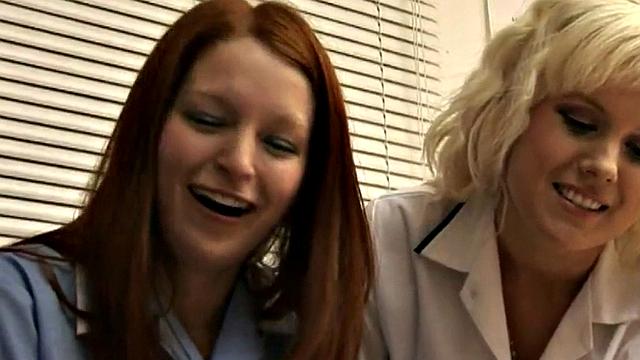 British CFNM nurses wanking Tony's cock in doctor's office