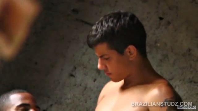 We find Latinos Renato and Pedro sharing intense looks and heavy petting. Renato's cock is trying to fight its way out of his shorts while he gropes and licks Pedro.