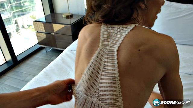 Petite, beautiful Justine Jakobs has her way with cock