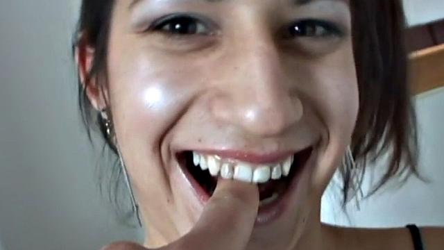 Teen sucks cock, pisses, and gapes pussy in amateur POV video