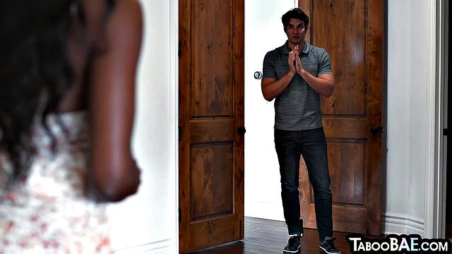 Stunning ebony babe drilled by lover