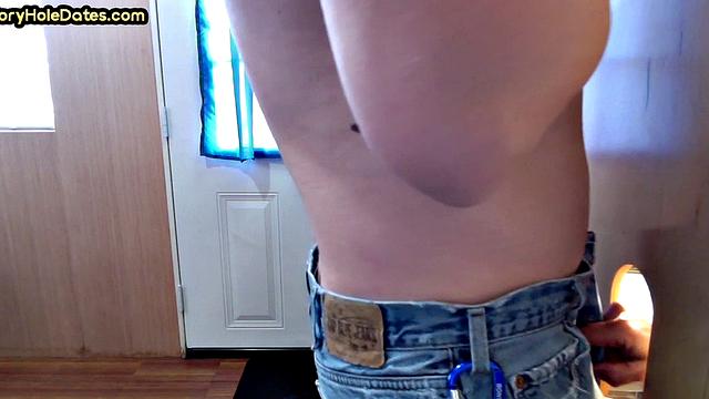 Gloryhole loving pervy gives head