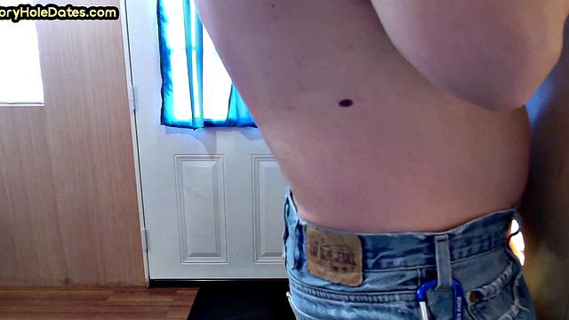 Gloryhole loving pervy gives head