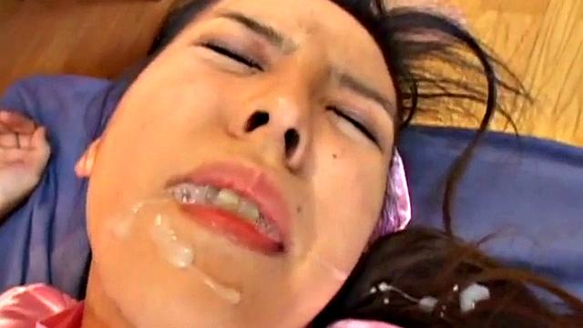 Asian teen gets rough after toying