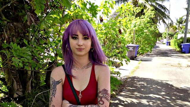 Amateur with small tits takes a huge dick in the bedroom and loves it