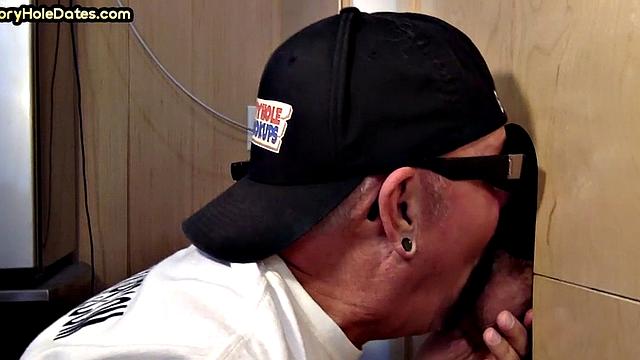 Homemade gloryhole BJ barebacked in sling at home